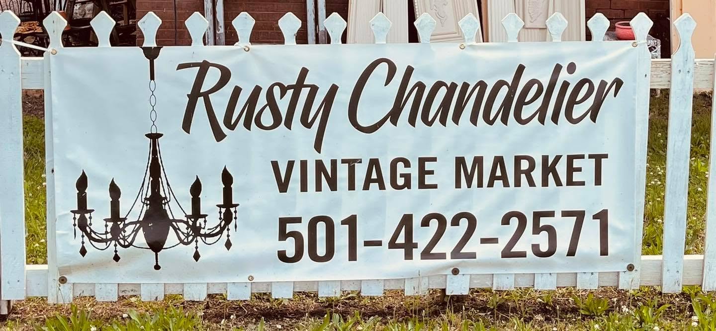 Rusty Chandelier Vintage Market banner